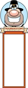 Cartoon Thanksgiving Pilgrim Graphic Stock Illustration