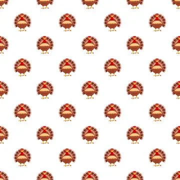 Cartoon thanksgiving turkey seamless pattern illustration Stock Illustration
