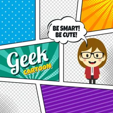 Cartoon theme comic template Stock Illustration