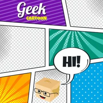 Cartoon theme comic template Stock Illustration