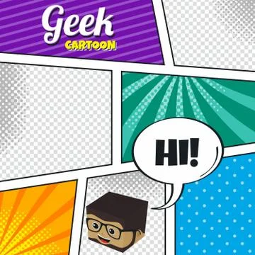 Cartoon theme comic template Stock Illustration