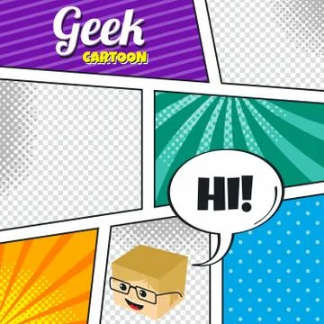 Cartoon theme comic template Stock Illustration