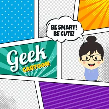 Cartoon theme comic template Stock Illustration