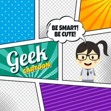 Cartoon theme comic template Stock Illustration