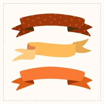Cartoon three multi-colored ribbons. Autumn harvest. EPS10 Stock Illustration