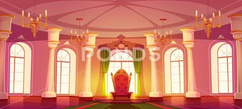 Cartoon Throne Room Interior: Graphic #236890353