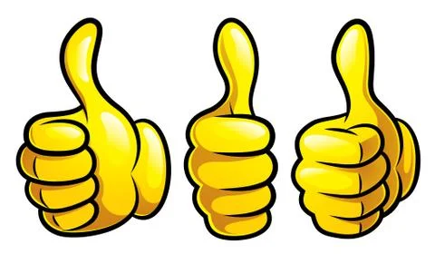 Cartoon Thumb Up Set Ilustración de archivo