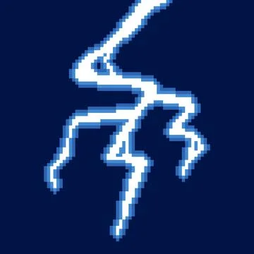Cartoon thunder lightning from above	 Stock Illustration
