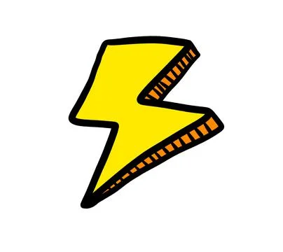Cartoon Thunderbolt Doodle Stock Illustration