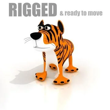 Cartoon Tiger - RIGGED ~ 3D Model #91487368 | Pond5