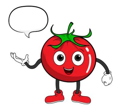 Cartoon Tomato With Text Stock Illustration