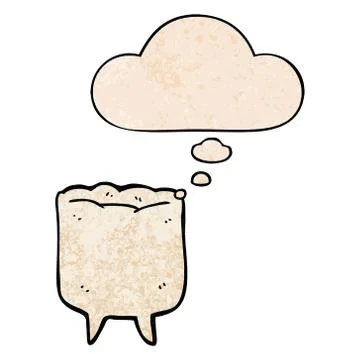Cartoon tooth and thought bubble in grunge texture pattern style 스톡 일러스트