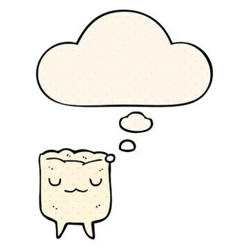Cartoon tooth and thought bubble in comic book style Illustrazione stock
