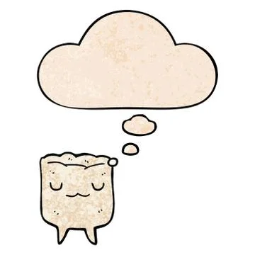 Cartoon tooth and thought bubble in grunge texture pattern style イラスト素材