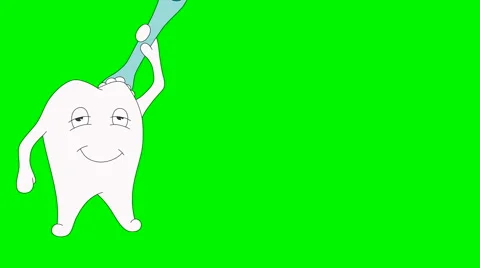 Cartoon tooth brushing yourself 库存影片 68781578