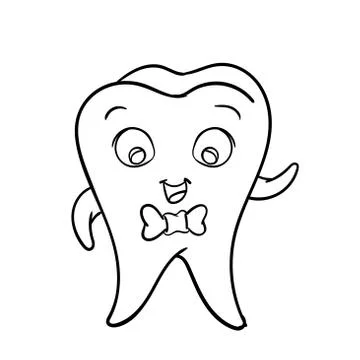 Cartoon Tooth Character-Vector character design Stock Illustration