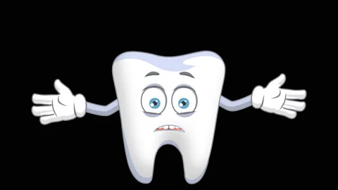 Cartoon Tooth dont know Gesture Animation with Alpha channel Video stock 94829134