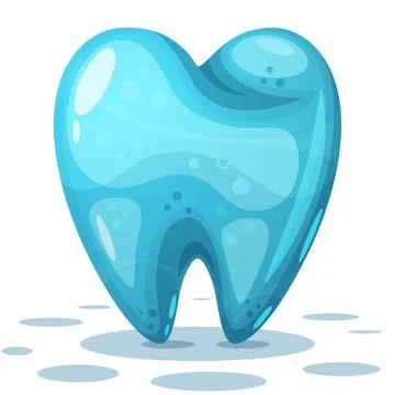 Cartoon tooth on the white background. Stock Illustration