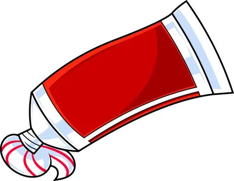 Cartoon Toothpaste Tube With Squeezed Out A Paste Stock Illustration