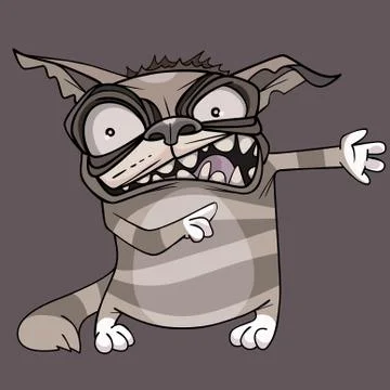 Cat angry rage face artwork Royalty Free Vector Image
