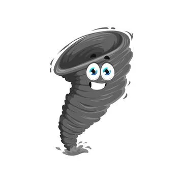 Cartoon tornado character, funny vector storm イラスト素材
