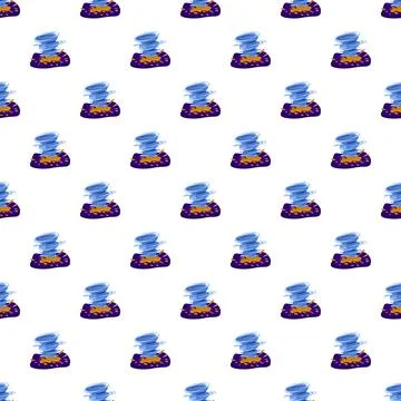 Cartoon tornado pattern forming dangerous whirlwinds on ground Stock Illustration