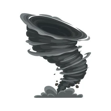 Cartoon tornado, storm, cyclone twisted vortex Stock Illustration