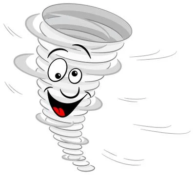 Cartoon tornado on white background Illustrazione stock