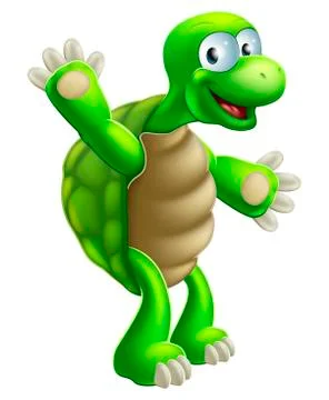 Cartoon tortoise or turtle waving 스톡 일러스트