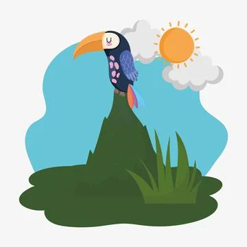 Cartoon toucan drawing 스톡 일러스트