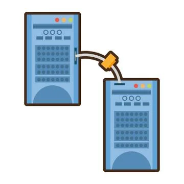 Cartoon tower computer hardware technology Illustrazione stock