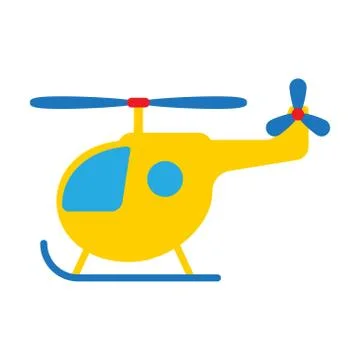 Cartoon toy helicopter flat vector illustration. Stock Illustration