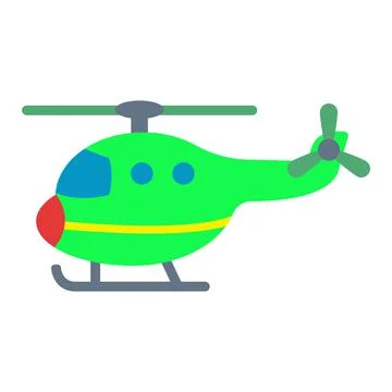 Cartoon toy helicopter flat vector illustration. Stock Illustration