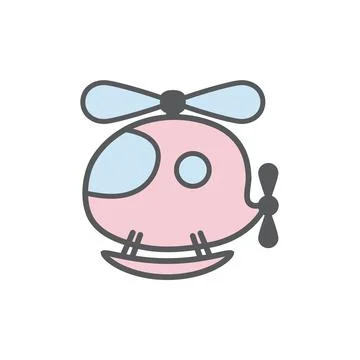 Cartoon toy helicopter flat vector illustration. Stock Illustration