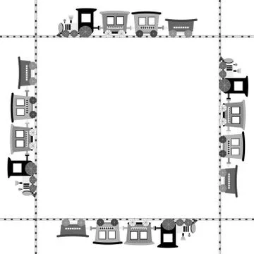 Cartoon train frame Stock Illustration