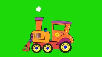 Cartoon train with pipe and smoke coming in and out. Cute and colorfull anima 動画素材 85910440