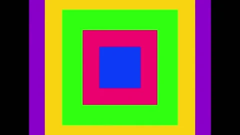 Cartoon transitions. Geometry. Multi-colored squares. On a black background Stock Footage 155203603