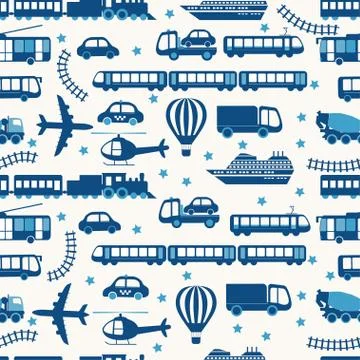 Cartoon transport seamless pattern Stock Illustration