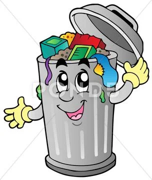 Cartoon trash can Stock Illustration