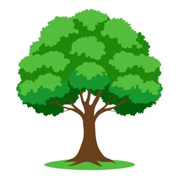 Cartoon tree with a brown trunk and leaves Ilustración de archivo