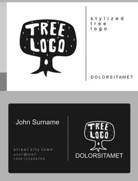 Cartoon tree emblem Stock-Illustration