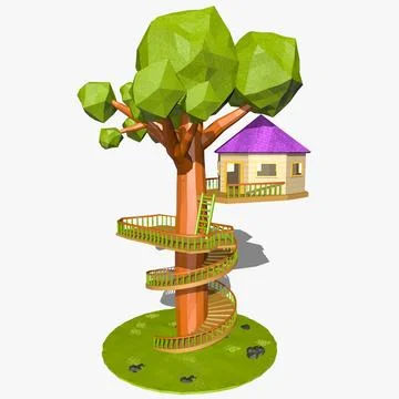 Cartoon Tree House 3d Model Download 96467966 Pond5