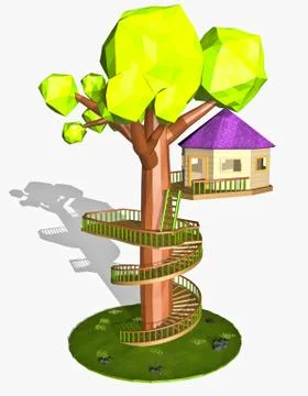 Cartoon Tree House Stock Illustration
