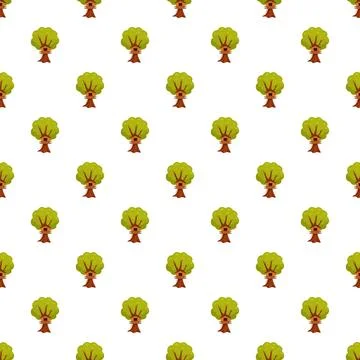 Cartoon tree house seamless pattern for childhood adventures Stock Illustration