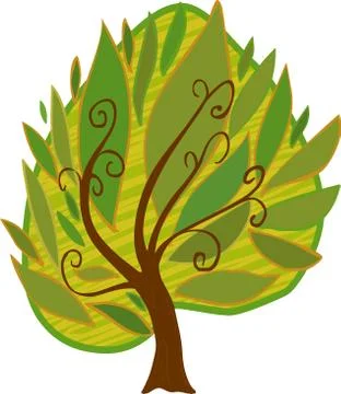 Cartoon tree. isolated Stock Illustration
