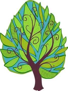 Cartoon tree. isolated Stock Illustration