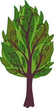 Cartoon tree. isolated Stock Illustration