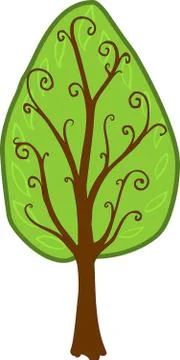 Cartoon tree. isolated Stock Illustration