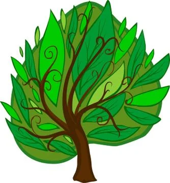 Cartoon tree. isolated Stock Illustration