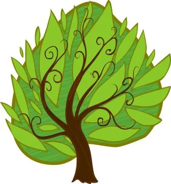 Cartoon tree. isolated Stock Illustration